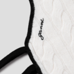 GANNI Cashmere Mix Knit Tie String Balaclava - Ivory