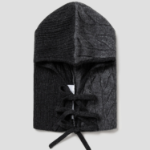 GANNI Cashmere Mix Knit Tie String Balaclava - Ash