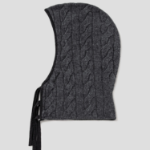 GANNI Cashmere Mix Knit Tie String Balaclava - Ash