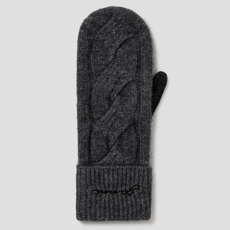 GANNI Cashmere Mix Knit Mittens - Ash