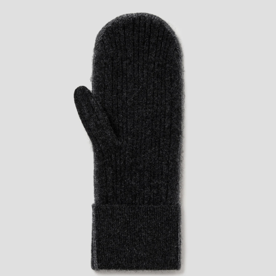 GANNI Cashmere Mix Knit Mittens - Ash
