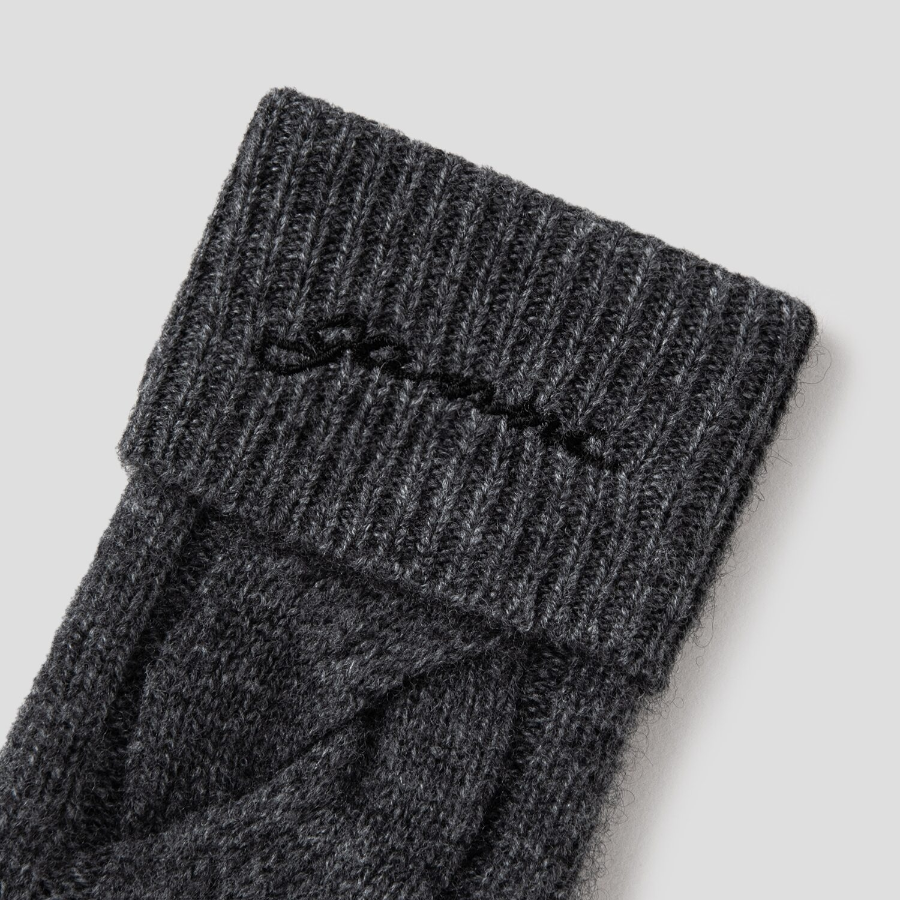 GANNI Cashmere Mix Knit Mittens - Ash
