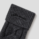 GANNI Cashmere Mix Knit Mittens - Ash