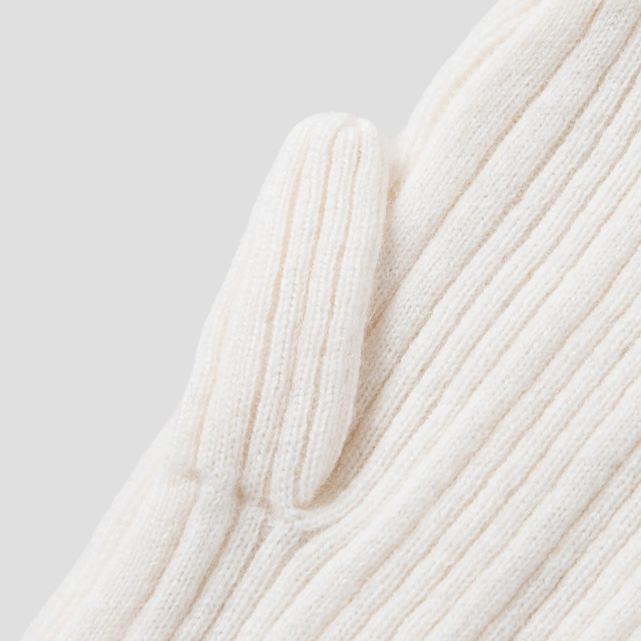 GANNI Cashmere Mix Knit Mittens - Ivory