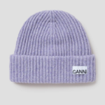 GANNI Structured Rib Beanie - Lavenda