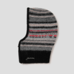 GANNI Striped Soft Wool Zip Balaclava - Ash