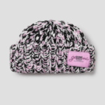 GANNI Graphic Wool Handknit Beanie - Light Pink