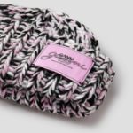 GANNI Graphic Wool Handknit Beanie - Light Pink