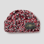 GANNI Graphic Wool Handknit Beanie - Red