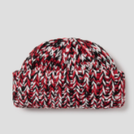 GANNI Graphic Wool Handknit Beanie - Red