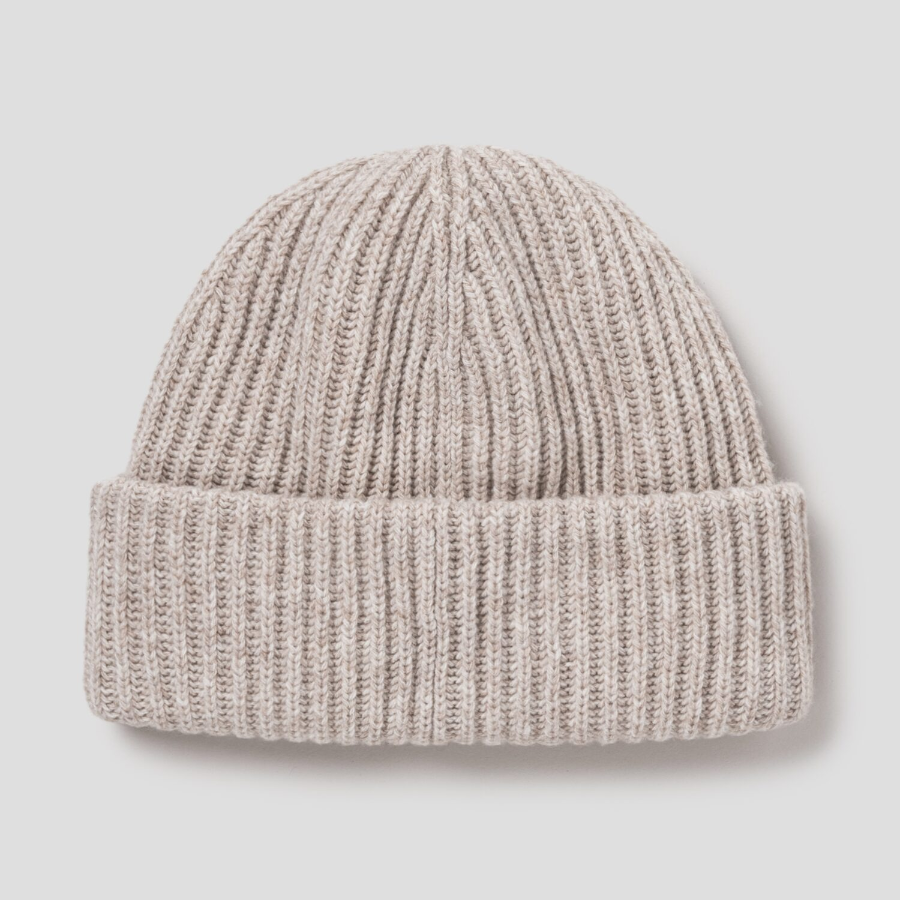 GANNI Structured Rib Beanie - Beige