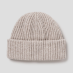 GANNI Structured Rib Beanie - Beige