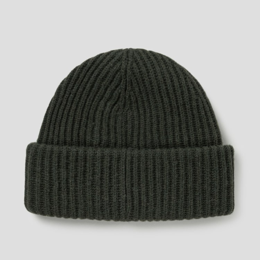 GANNI Structured Rib Beanie - Khaki