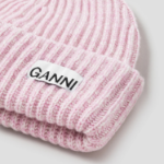 GANNI Structured Rib Beanie - Light Pink