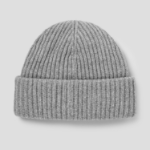 GANNI Structured Rib Beanie - Light Grey