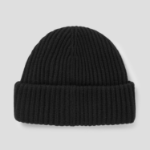 GANNI Structured Rib Beanie - Black