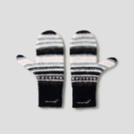 GANNI Striped Soft Wool Mittens - Black