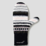 GANNI Striped Soft Wool Mittens - Black