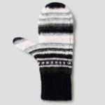 GANNI Striped Soft Wool Mittens - Black