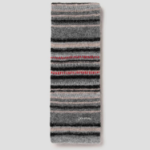GANNI Striped Soft Wool Scarf - Ash