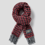 GANNI Check Mix Woven Scarf - Red