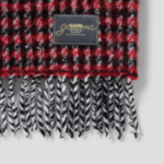GANNI Check Mix Woven Scarf - Red