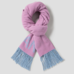 GANNI Fringed Wool Scarf - Light Pink