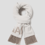 GANNI Fringed Wool Scarf – Egret