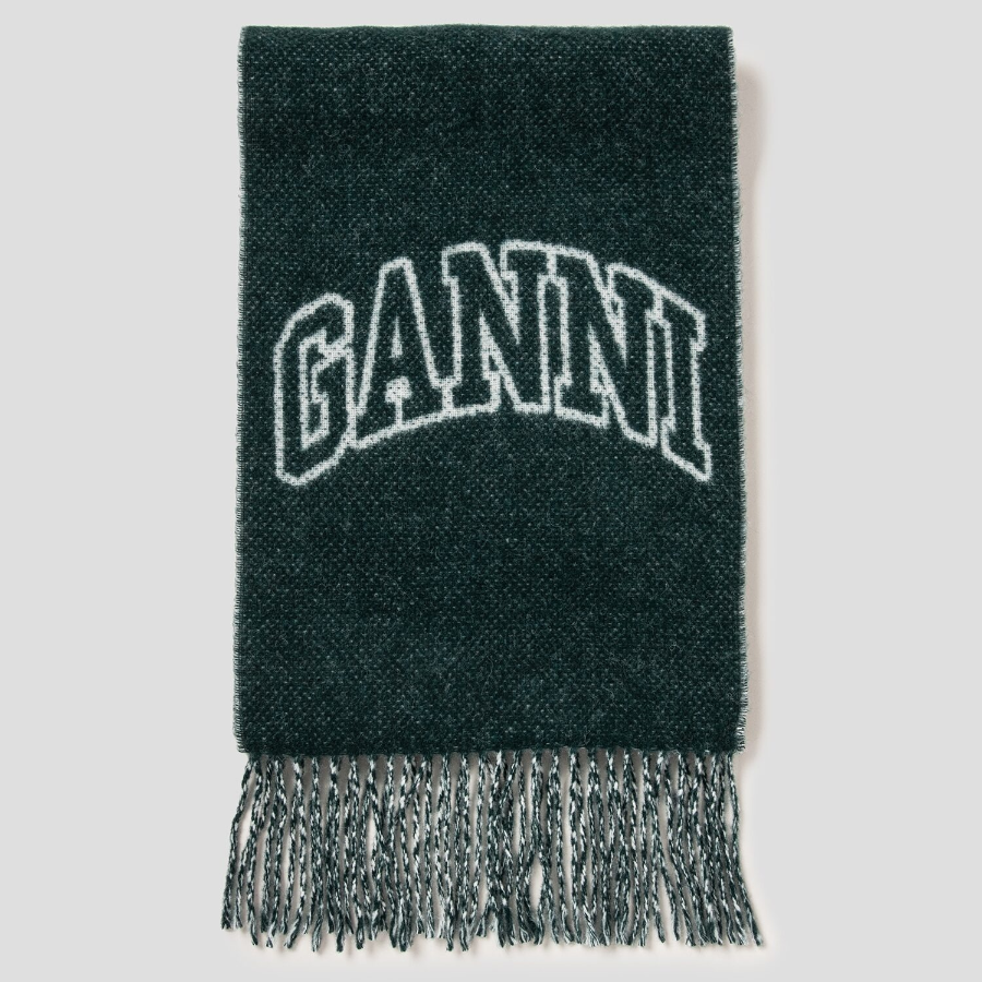 GANNI Narrow Scarf Please – Forest Night