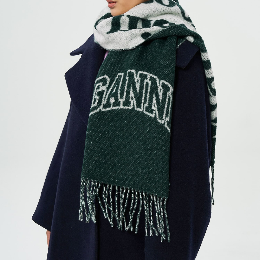 GANNI Narrow Scarf Please – Forest Night