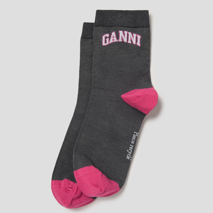 GANNI Print Socks – Phantom