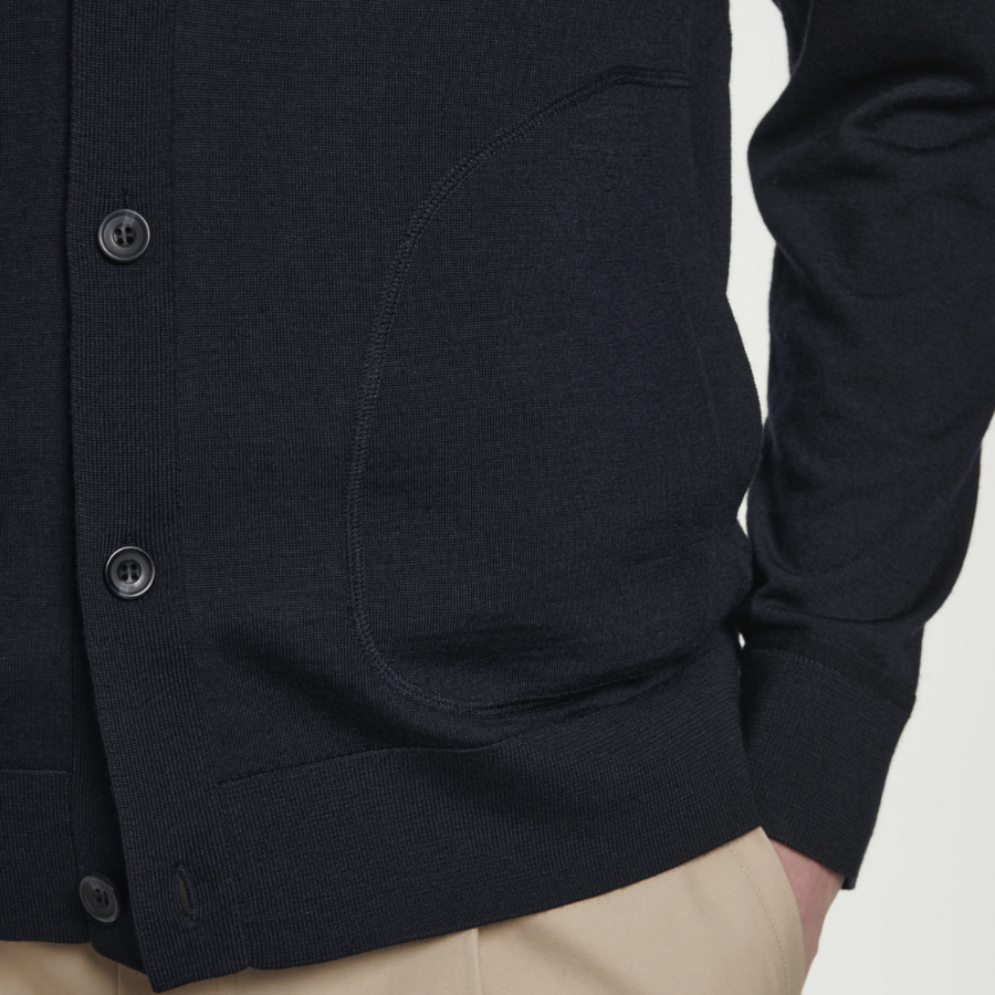 COS Merino Wool V-Neck Cardigan – Navy