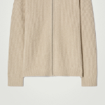 COS Bouclé Knit V-Neck Zip Cardigan – Mole