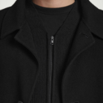 COS Bouclé Knit V-Neck Zip Cardigan – Black
