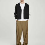 COS Textured Knit Cotton V-Neck Cardigan – Black