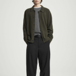 COS Bouclé Knit Merino Wool Cardigan – Dark Green