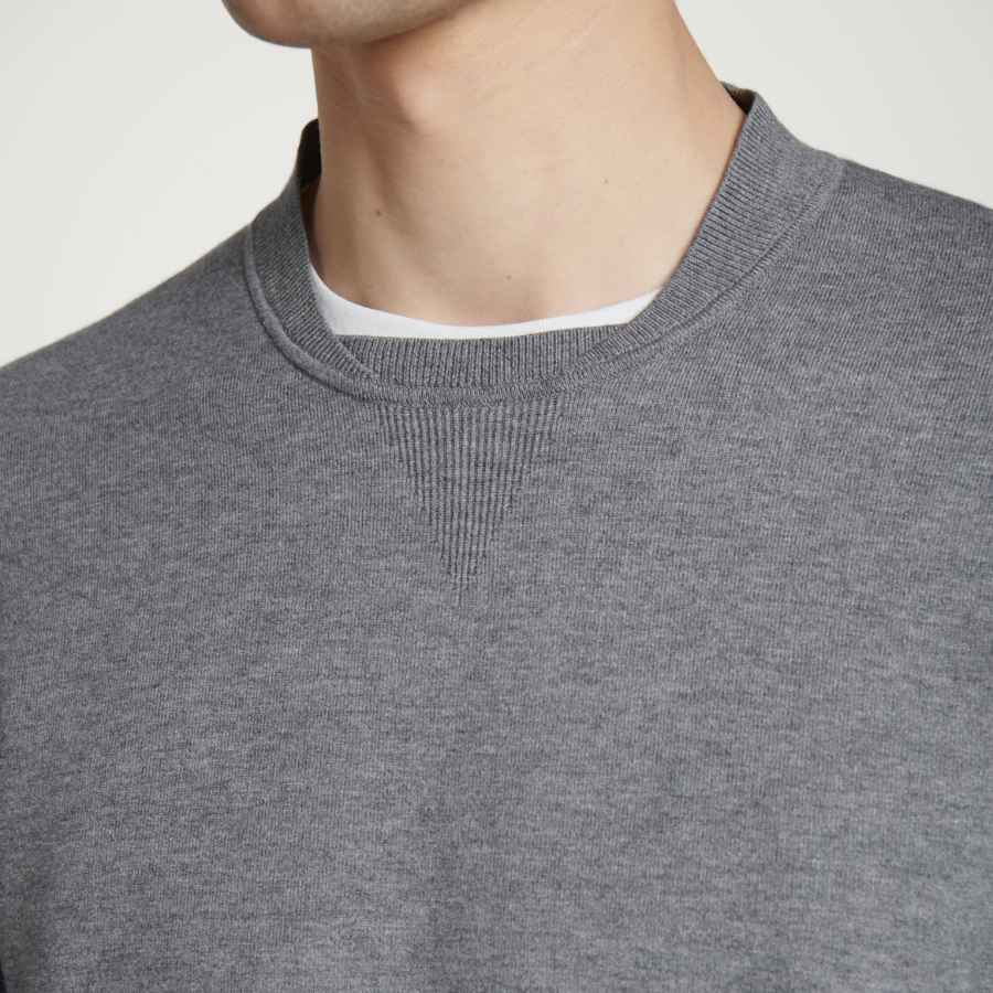 COS Double-Face Bomber Neck Knit Sweater – Grey