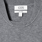 COS Double-Face Bomber Neck Knit Sweater – Grey