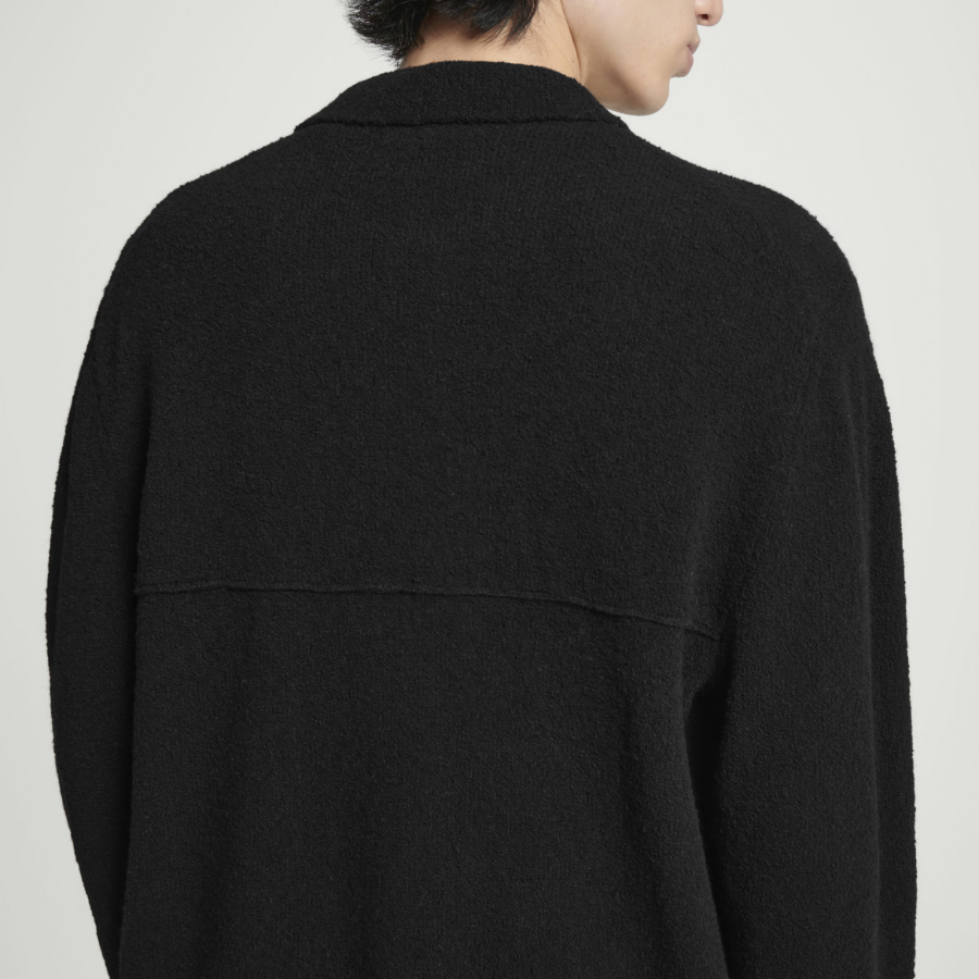 COS Bouclé Knit Merino Wool Cardigan – Black