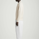 COS Collar Merino Wool Yak Blend Half Zip Sweater – Off White