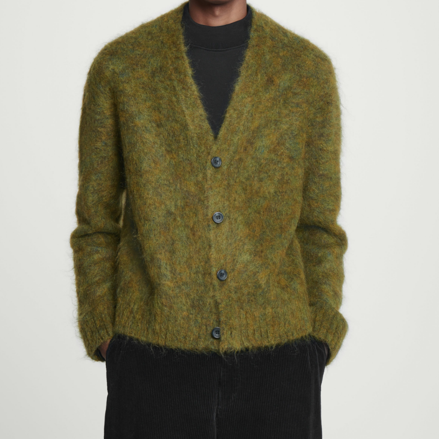 COS Space Dye Mohair Blend Cardigan – Green