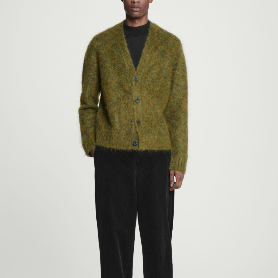 COS Space Dye Mohair Blend Cardigan – Green