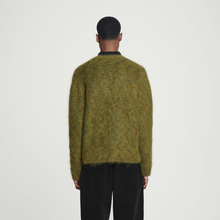 COS Space Dye Mohair Blend Cardigan – Green
