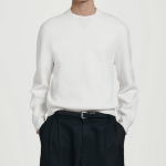 COS Double-Face Bomber Neck Knit Sweater – Off White