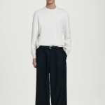 COS Double-Face Bomber Neck Knit Sweater – Off White