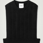 COS Cable Knit Wool Hybrid Vest – Black