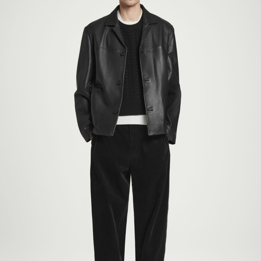 COS Cable Knit Wool Hybrid Vest – Black