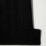 COS Cable Knit Wool Hybrid Vest – Black