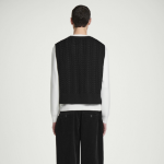 COS Cable Knit Wool Hybrid Vest – Black
