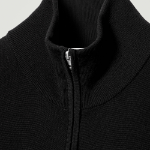 COS Funnel Neck Merino Wool Zip-Up Cardigan – Black